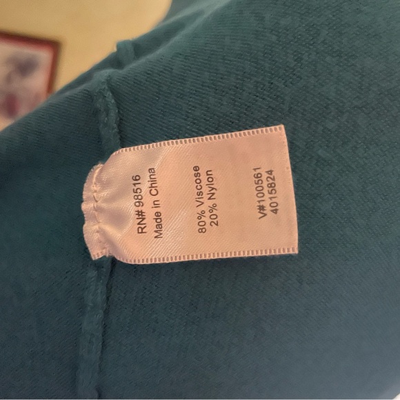 Coldwater Creek Teal Blue Mock Neck Short Sleeve Lightweight Sweater Size M - Picture 6 of 7